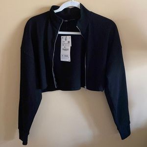 Zara Cropped Zip Up Light Jacket